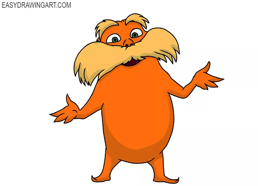 lorax drawing step by step