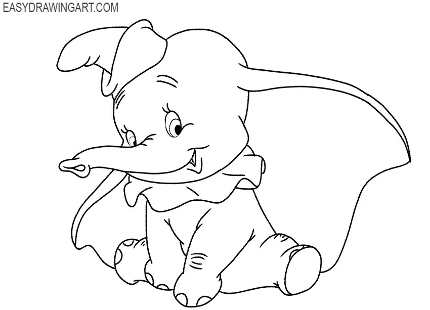 cute baby dumbo drawing
