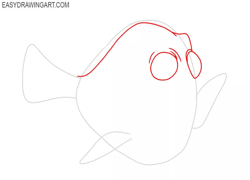 how to draw dory easy step by step
