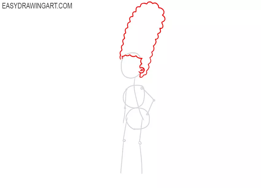 how to draw marge simpson step by step easy