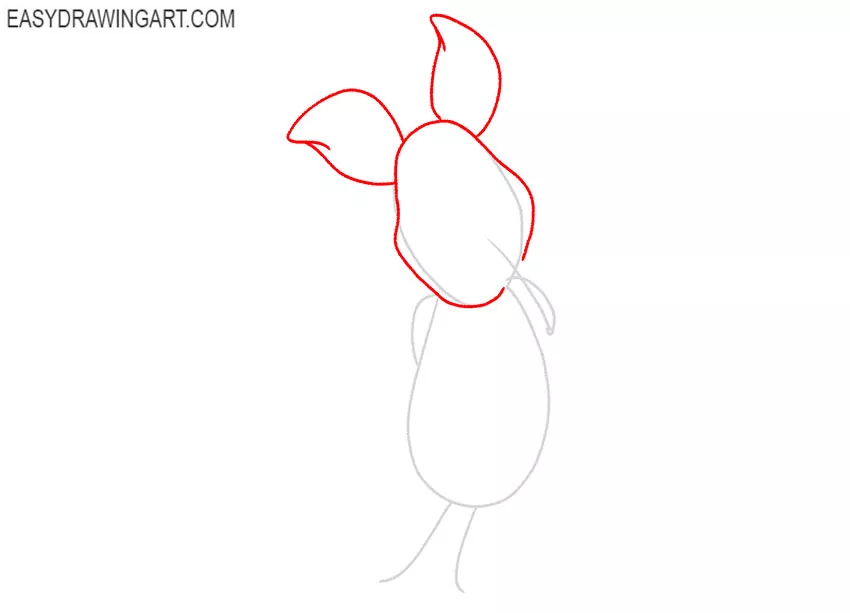 how to draw piglet step by step easy