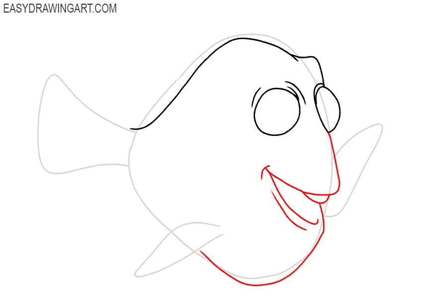 how to draw dory simple