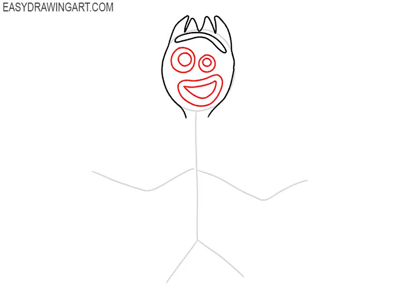 how to draw forky easy
