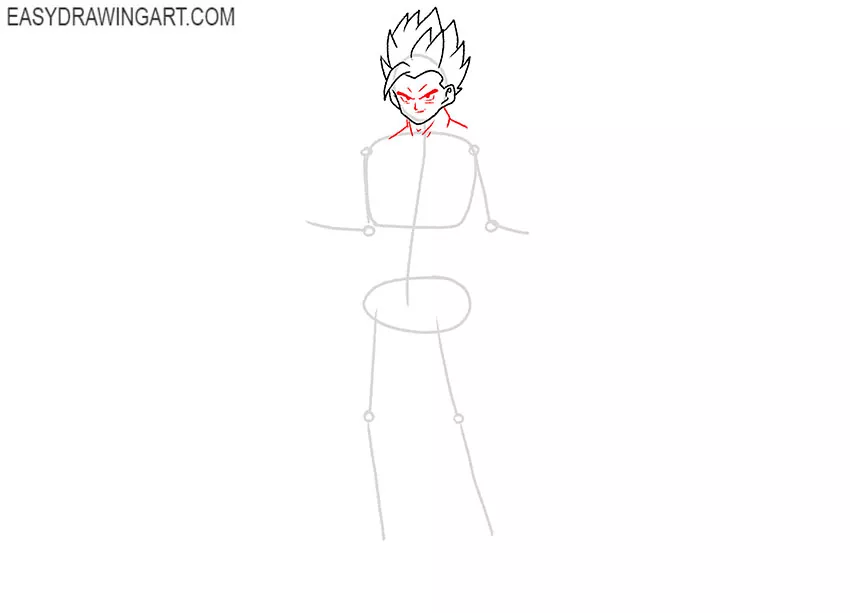 how to draw gohan art simple