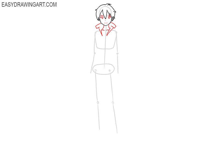 how to draw kirito step by step
