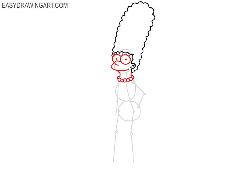 how to draw marge simpson full body