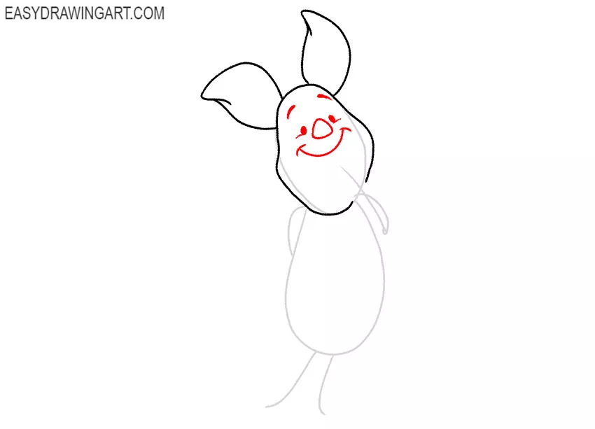 how to draw piglet from winnie the pooh easy