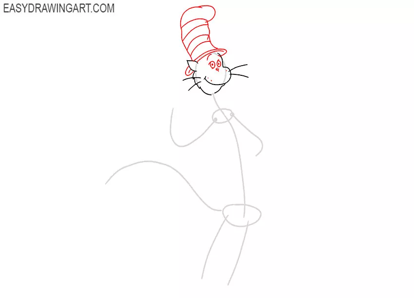 how to draw the cat in the hat full body