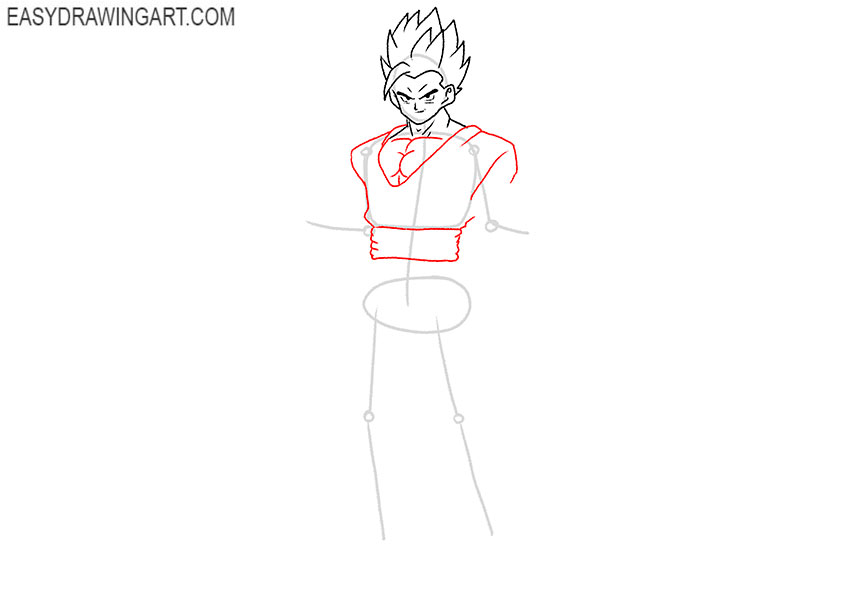 how to draw gohan easy step by step