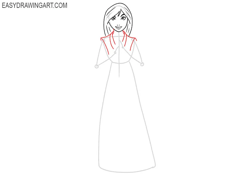 how to draw mulan step by step easy
