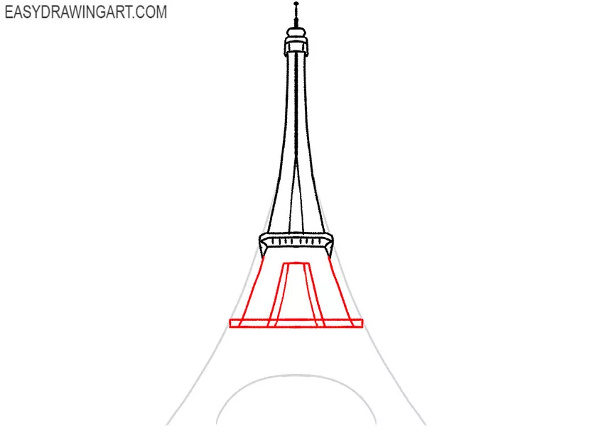 how to draw the eiffel tower 3d easy