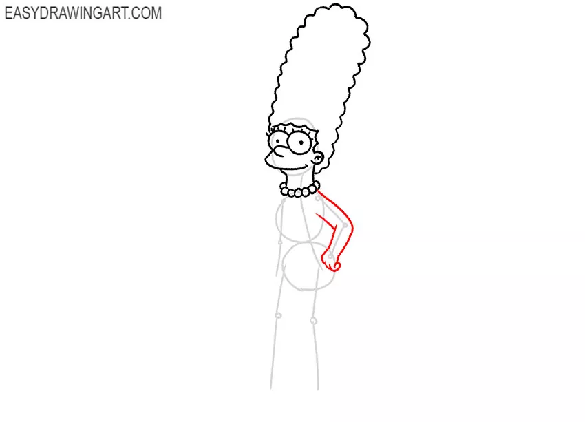 marge simpson drawing step by step