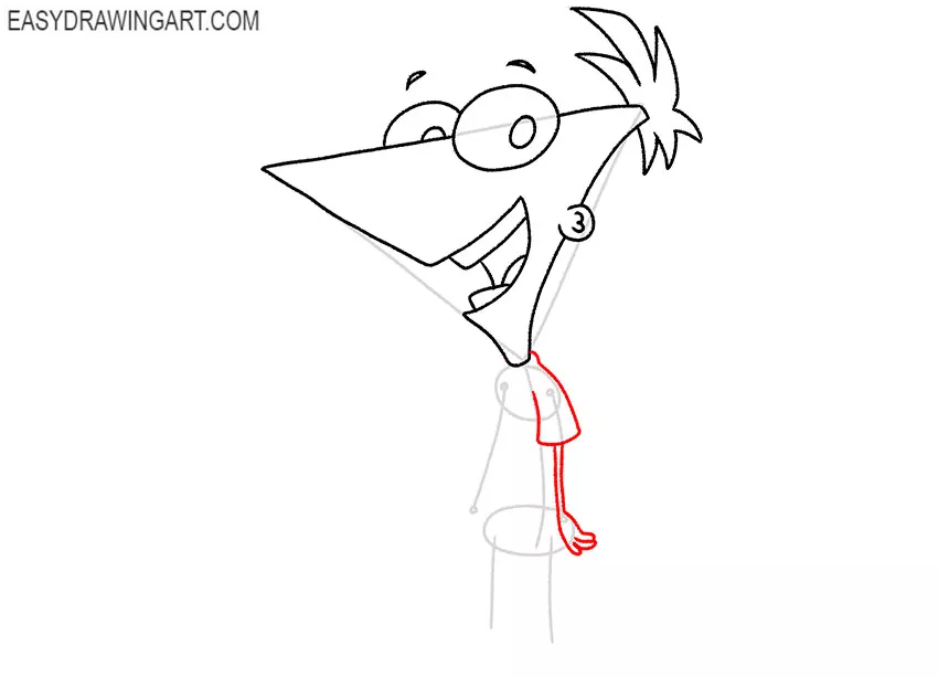 step by step on how to draw phineas and ferb