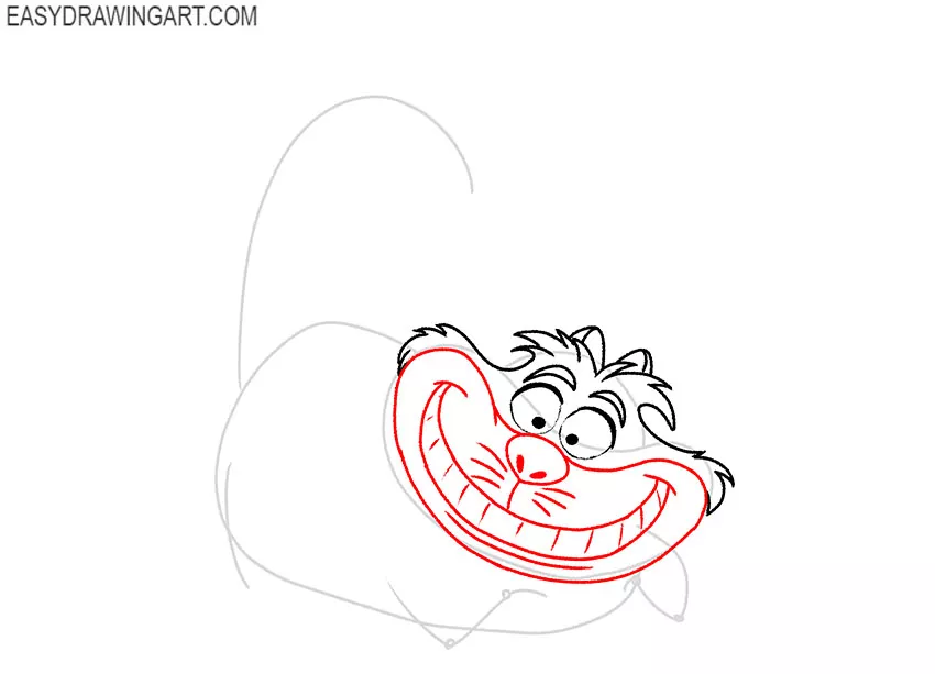 easy cheshire cat drawing