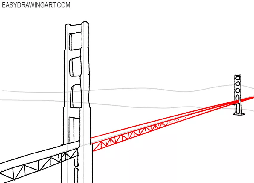 golden gate drawing easy