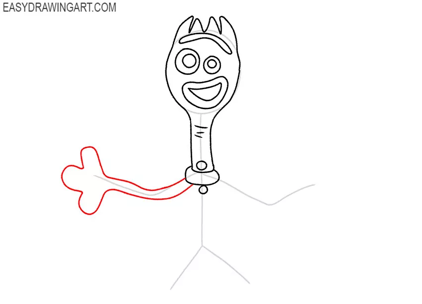 how to draw forky for beginners