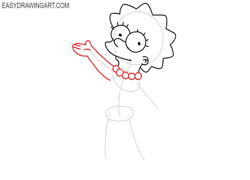 how to draw lisa simpson easy step by step