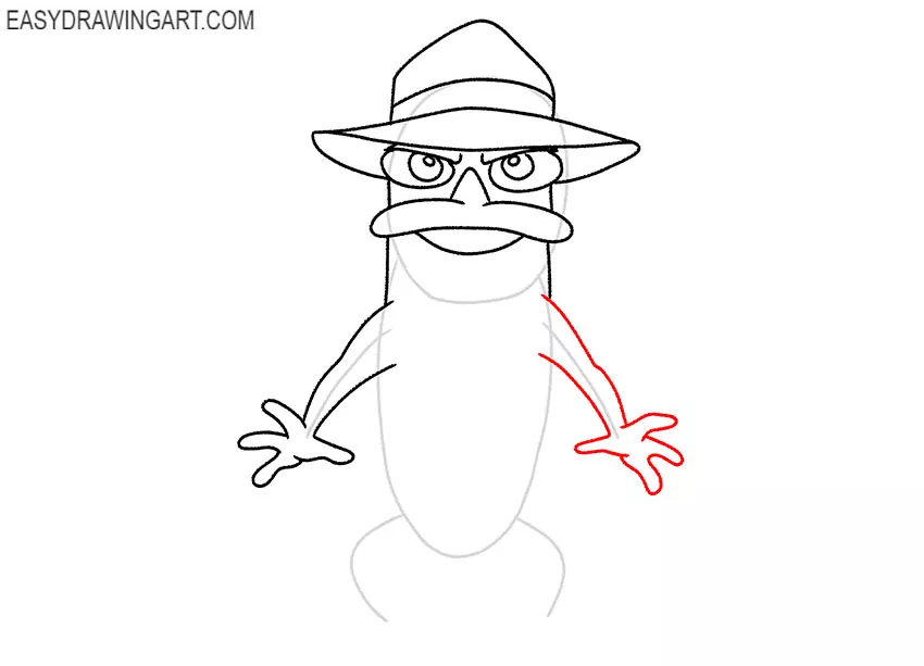 perry the platypus drawing step by step