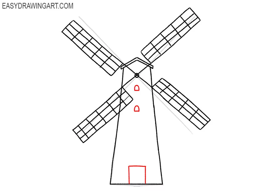 windmill drawing tutorial