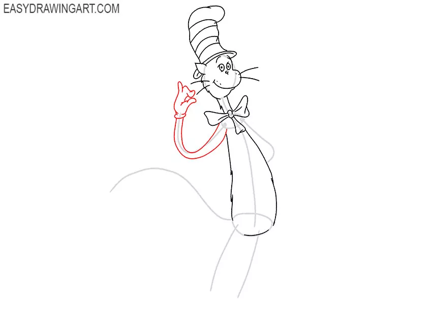 cute cat in the hat drawing