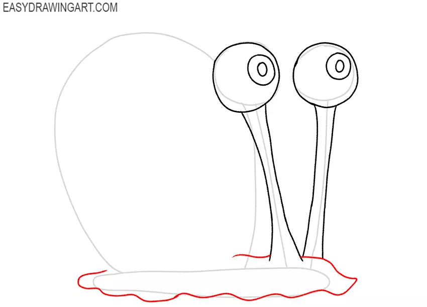 gary the snail drawing step by step