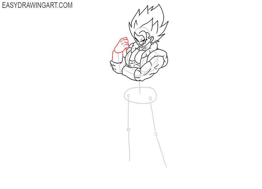 how to draw gogeta full body step by step