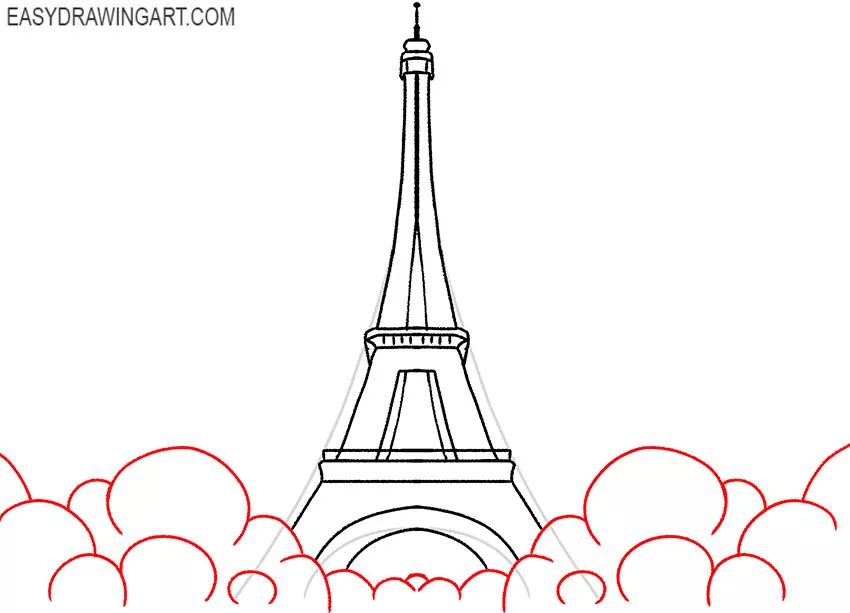 how to draw the eiffel tower simple