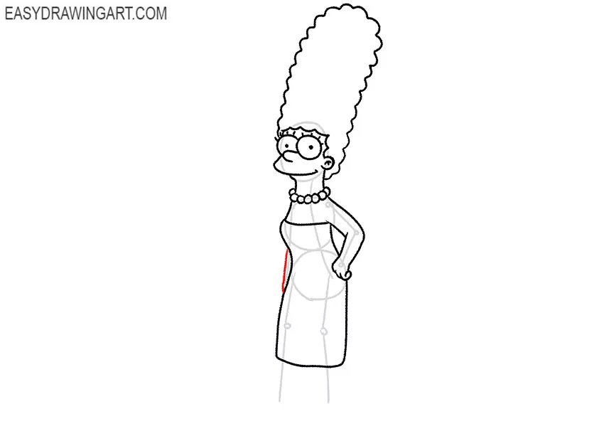 marge simpson drawing easy