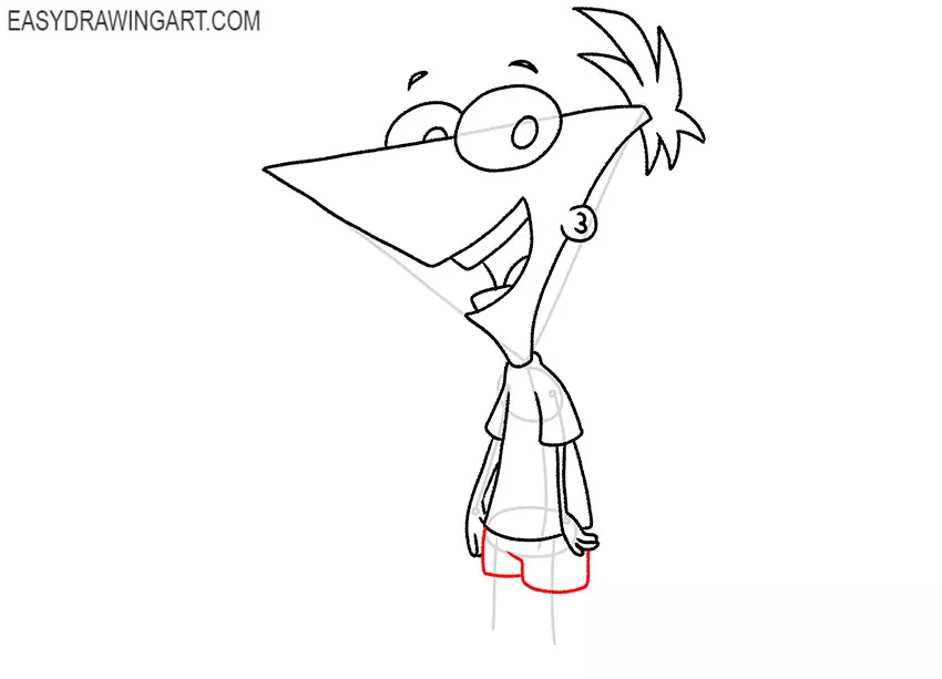 phineas drawing step by step