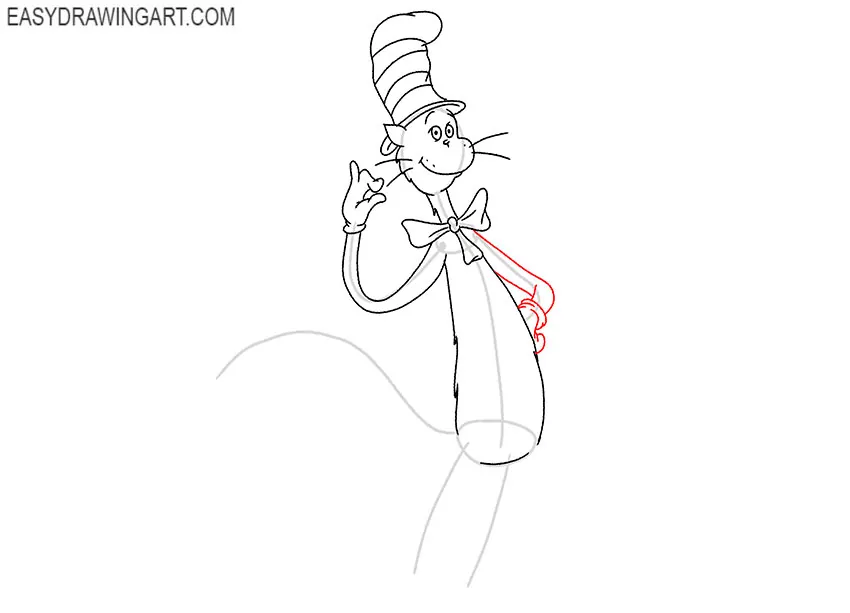 cat in the hat drawing step by step