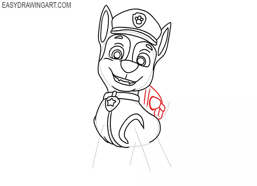 chase from paw patrol drawing guide