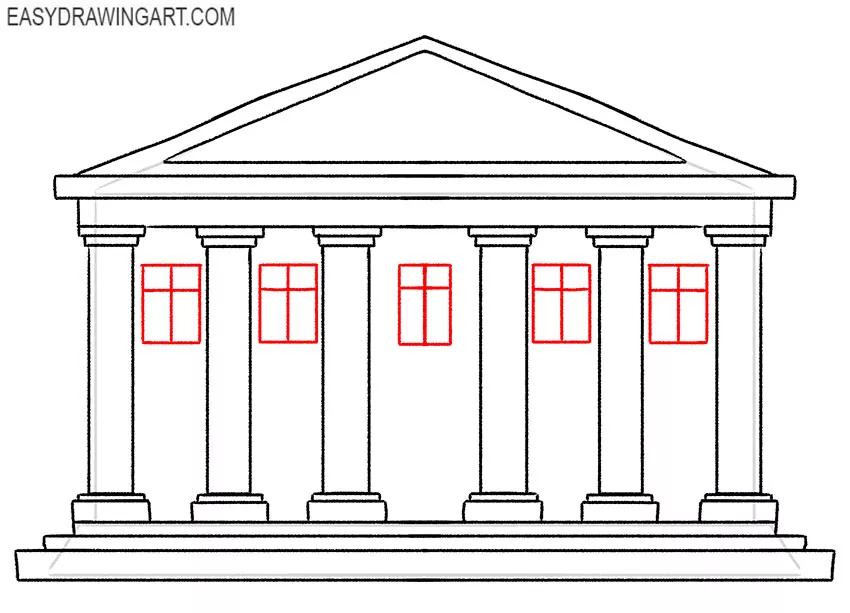easy drawing of a bank