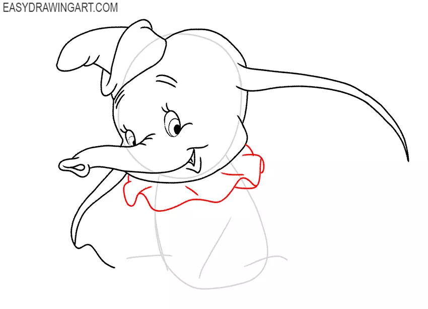 easy dumbo drawing step by step