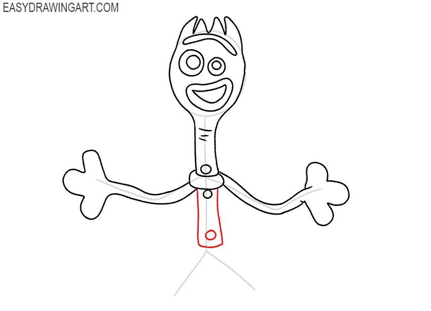 forky drawing step by step