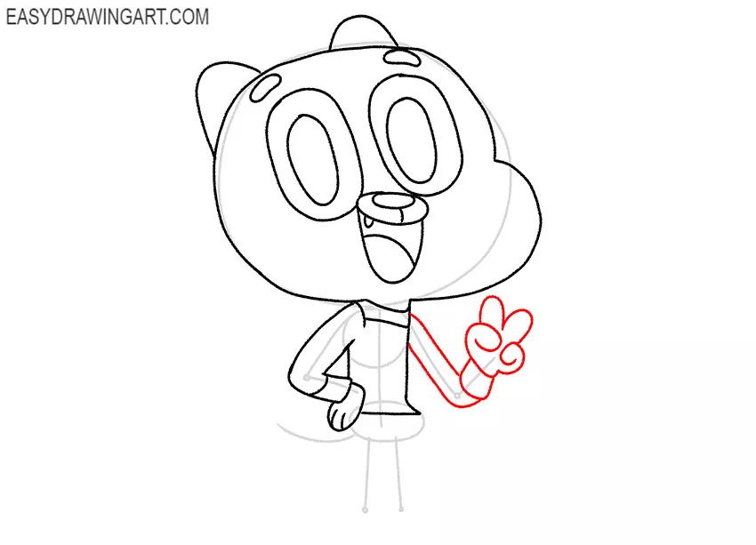 gumball drawing step by step