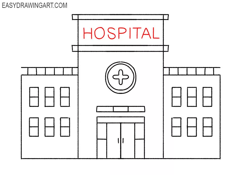 hospital drawing cartoon