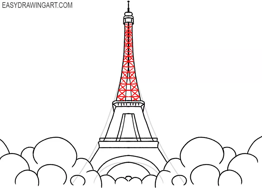 how to draw the eiffel tower for beginners