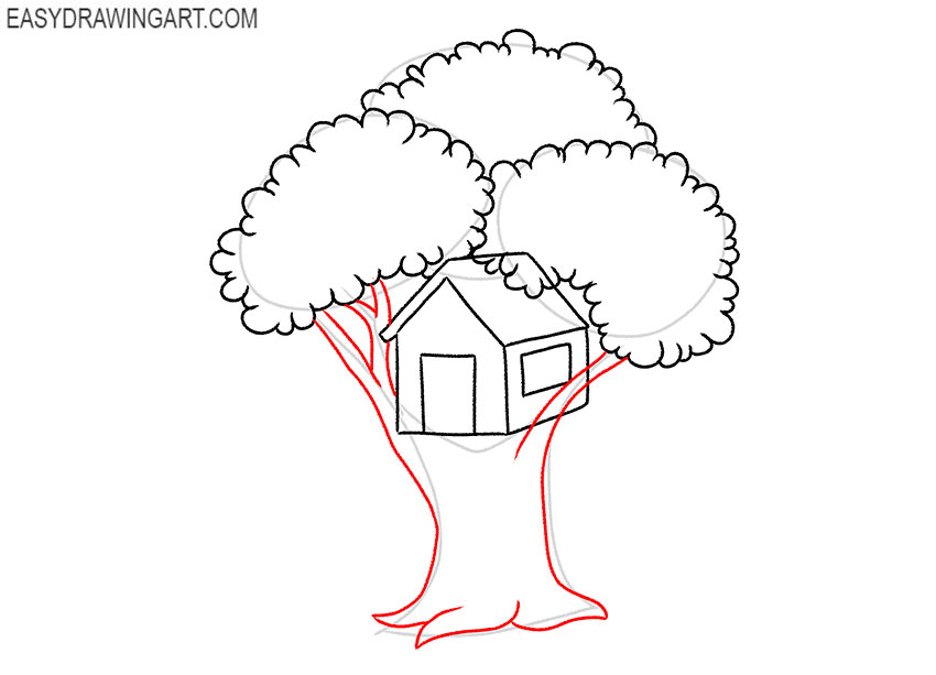 treehouse drawing simple