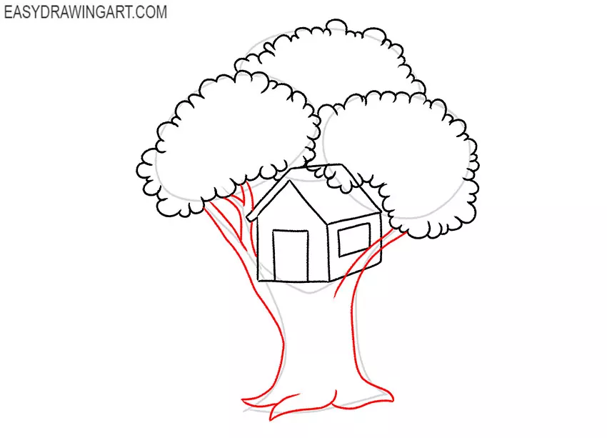 treehouse drawing simple