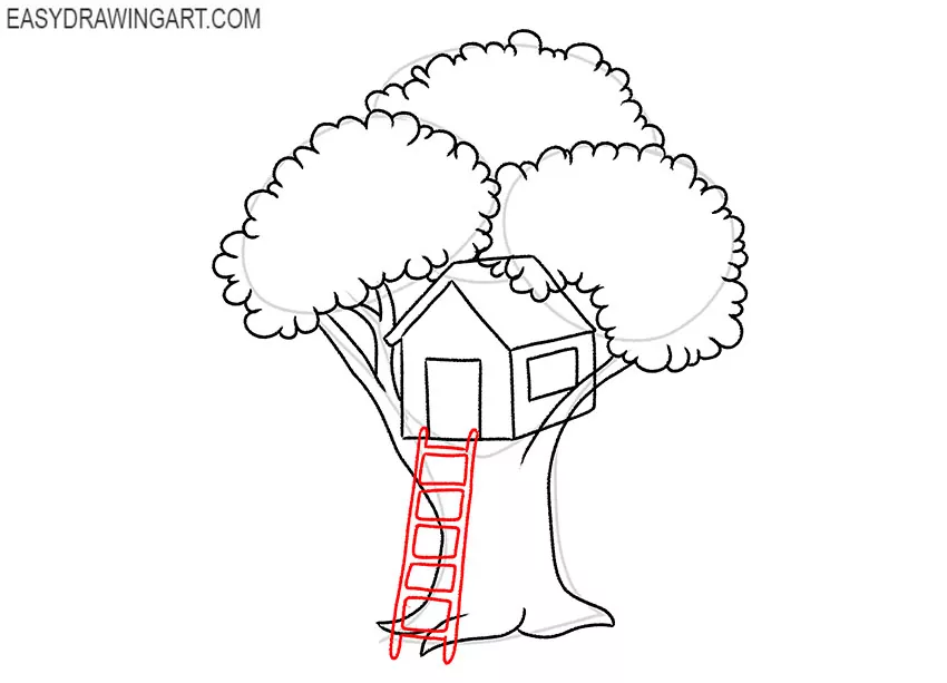 cute tree house drawing