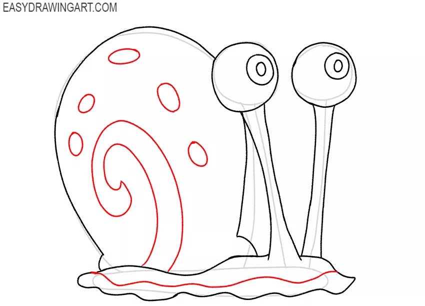 gary the snail from spongebob drawing