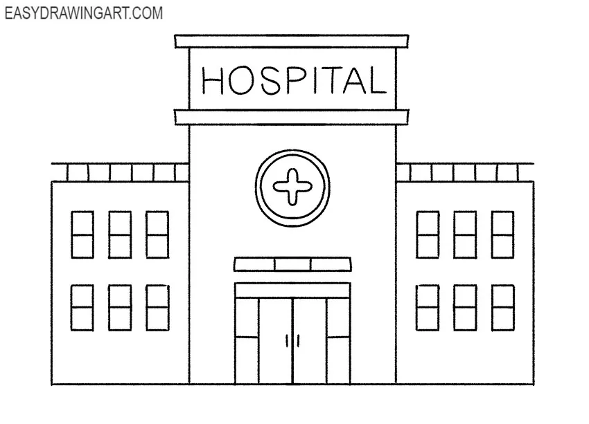 realistic hospital drawing