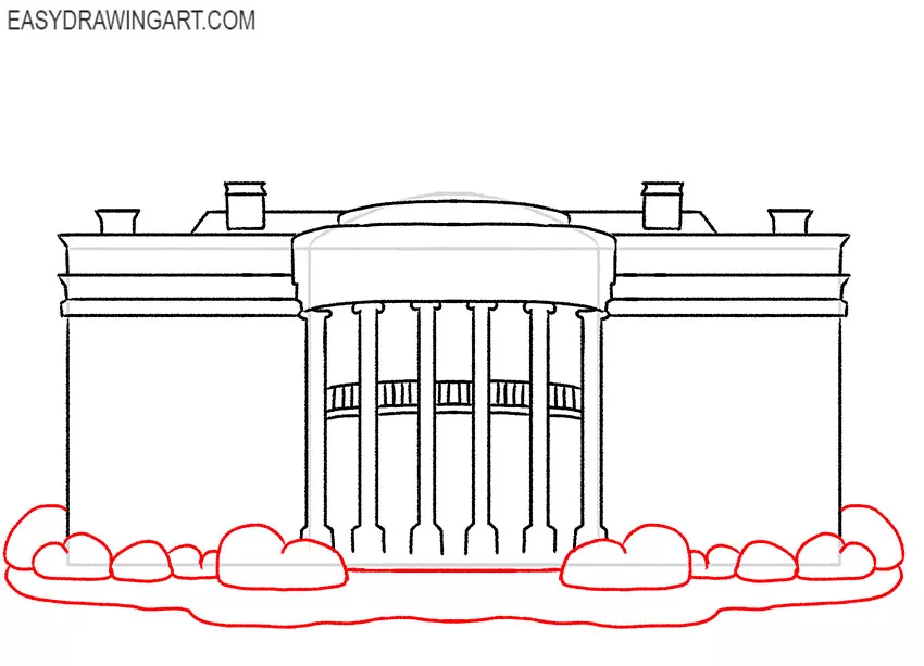 white house drawing simple