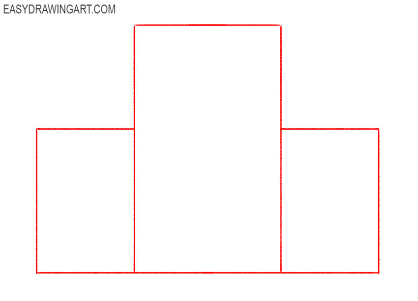 how to draw a hospital step by step