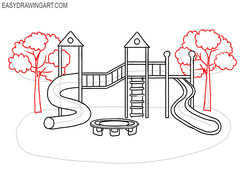 playground drawing cartoon