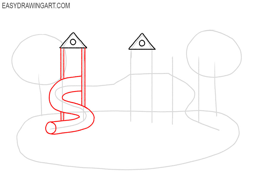 how to draw a cartoon playground