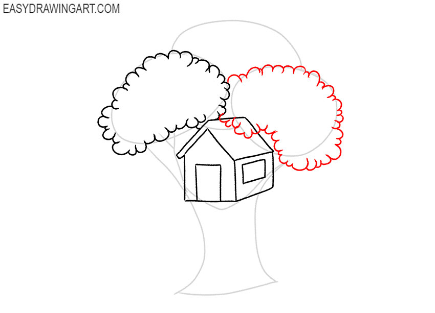 how to draw a 3d treehouse