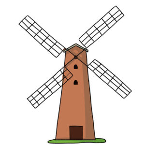 how to draw a windmill