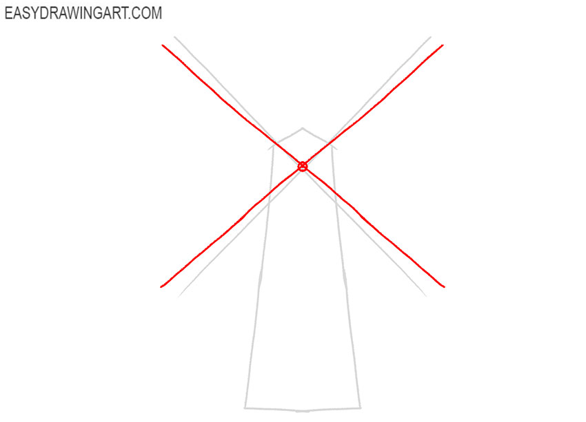 how to draw a windmill for beginners