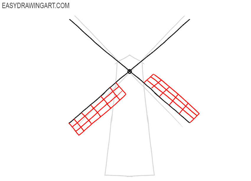 how to draw a windmill step by step easy